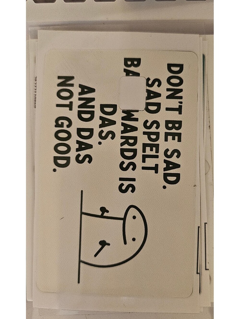 Sad spelt backwards is das - funny Bank/Credit/Debit Card Skin Sticker - NEW